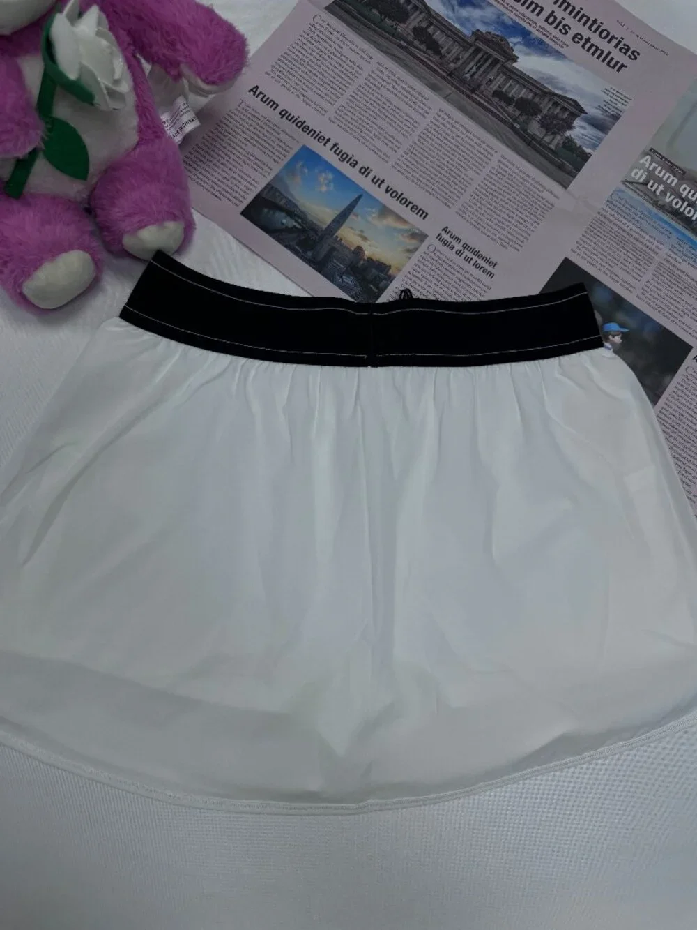 NWT 🤍 Alo Yoga Match Point Tennis Skirt White Built In Shorts Activewear 😘